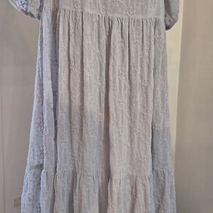 Zara Light Lavender Eyelet Tiered Dress